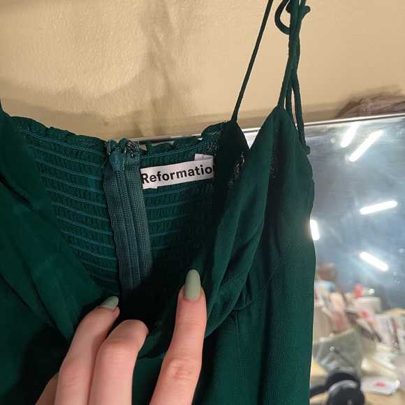 Reformation Emerald Green Juliette Midi Dress NWOT - Picture 5 of 6